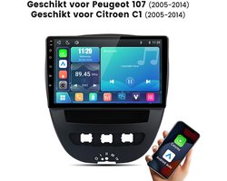 Cestovet Autoradio - Geschikt Voor Toyota Aygo/PEUGEOT 107/Citroen C1 2005-2014 - LINUX - Draadloos Apple Carplay & Android Auto