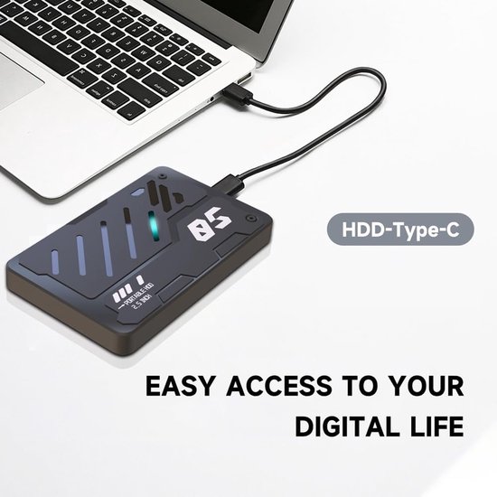 Externe Harde Schijf - Opslagschijf - Bestanden Opslaan - Type-C SuperSpeed - 500 GB - Zwart — afbeelding 4