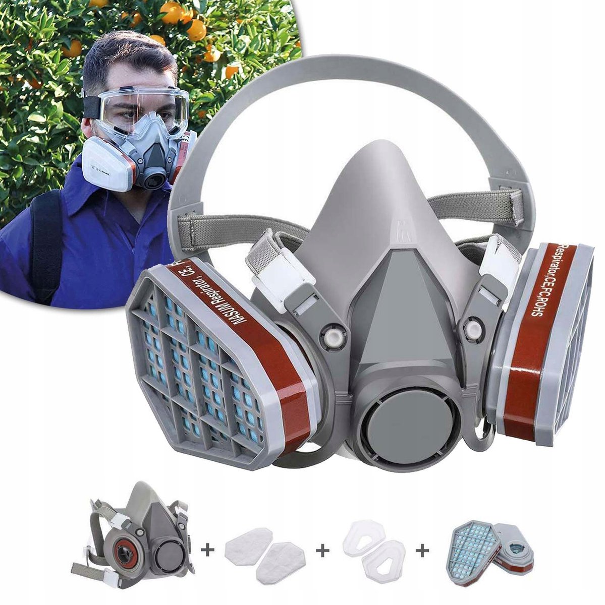 Merkloos Herbruikbaar Stofmasker voor Schilderen, Werk en Klussen