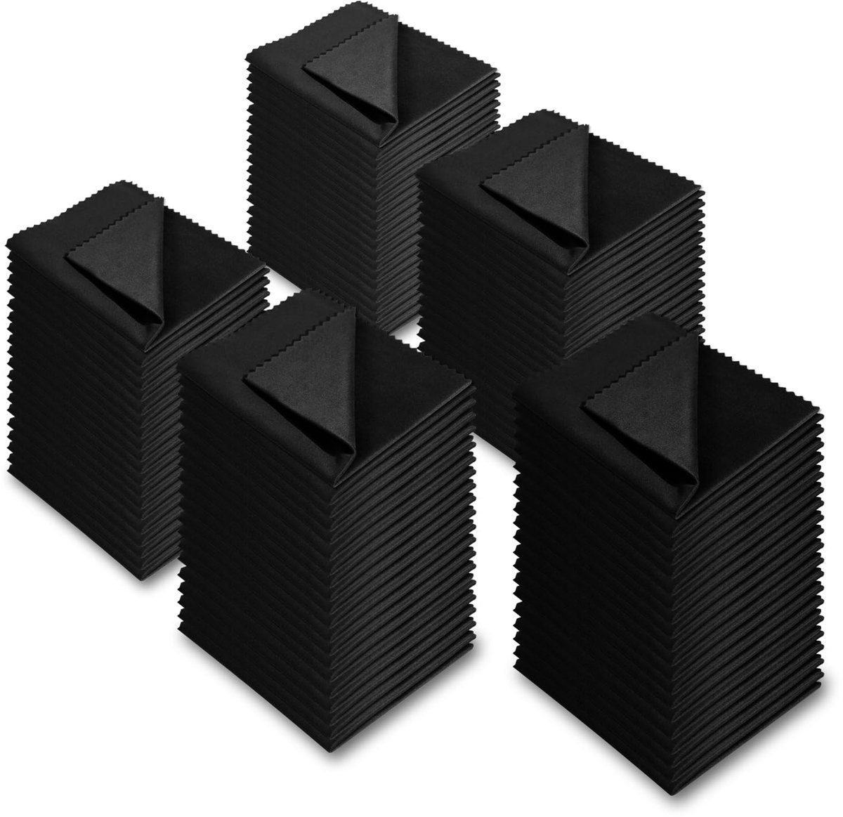 Brillenreinigingsdoekjes – Microvezel – 100 stuks – 14,5*14,5 cm – Zwart
