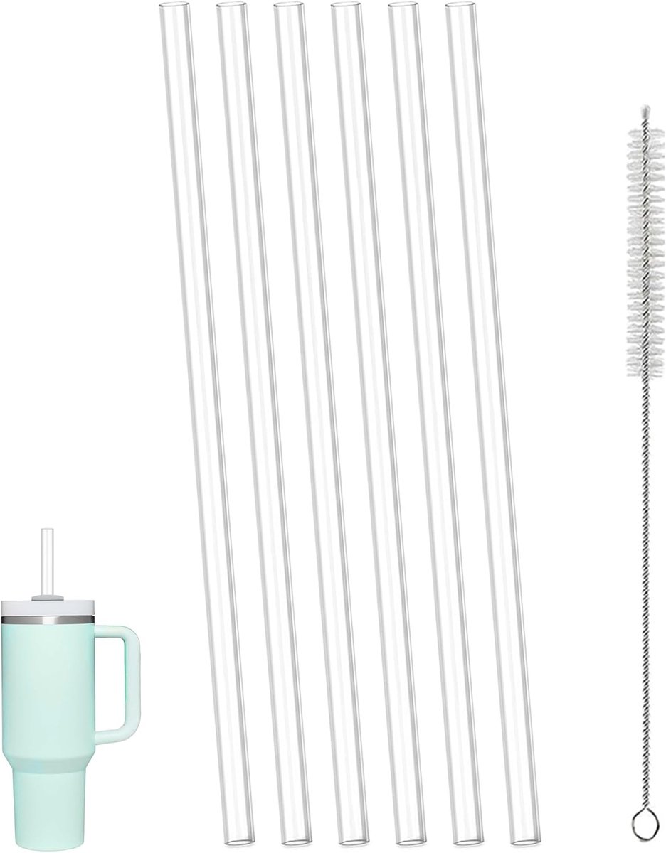 Herbruikbare rietjes set van 6 - Tritan kunststof - BPA-vrij - Ideaal voor dagelijks gebruik - ShopVlot