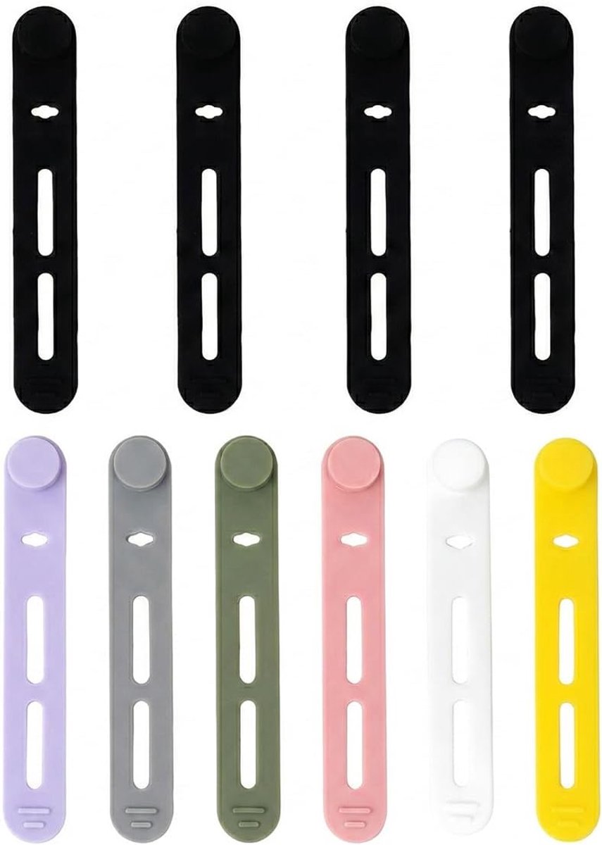 Kabelbinders 10 stuks - Siliconen - Herbruikbaar - Ideaal voor kabelbeheer - ShopVlot