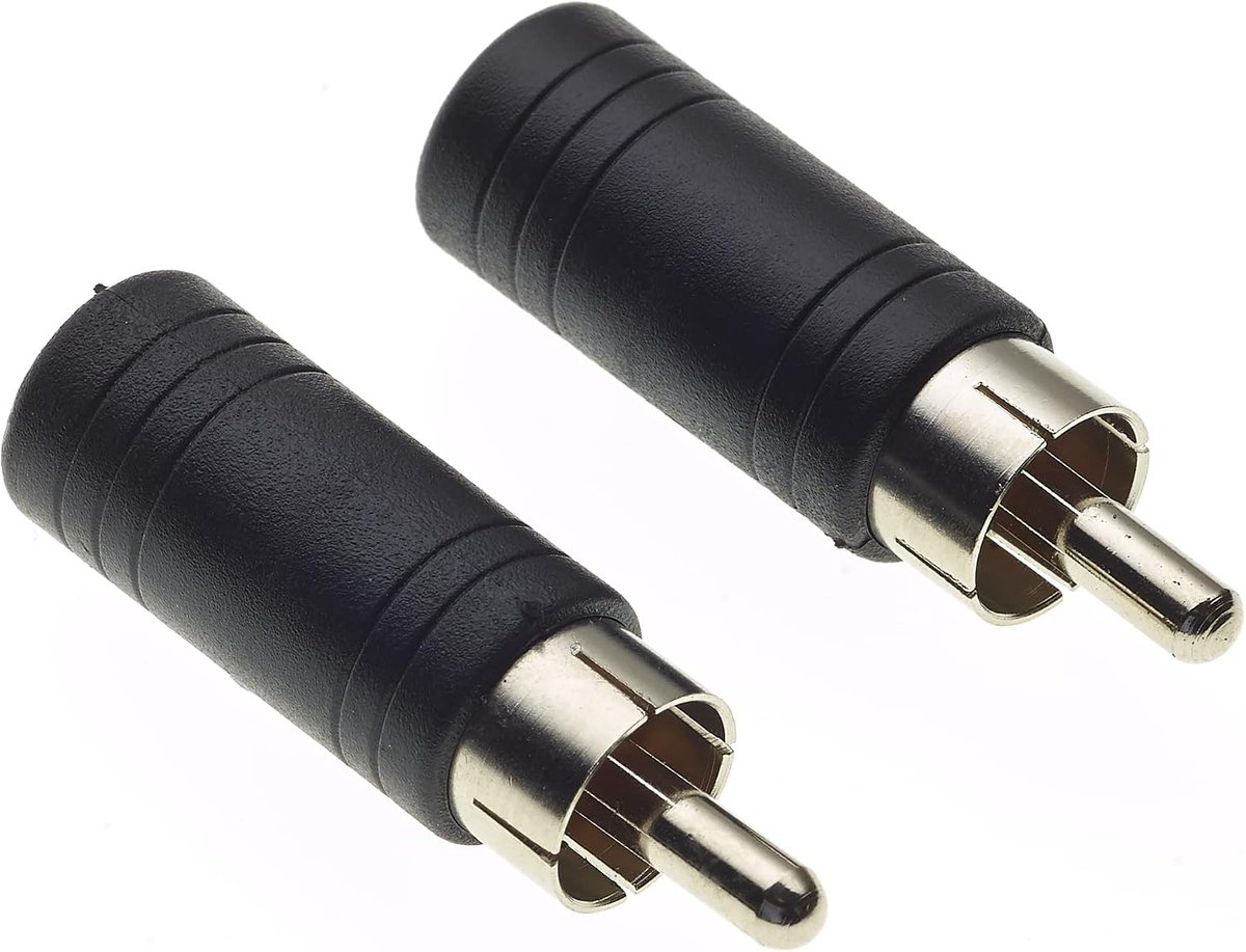 3.5mm naar RCA adapter - 1/8" inch stereo - vrouwelijke aansluiting - verbind microfoons met je geluidsysteem - ShopVlot