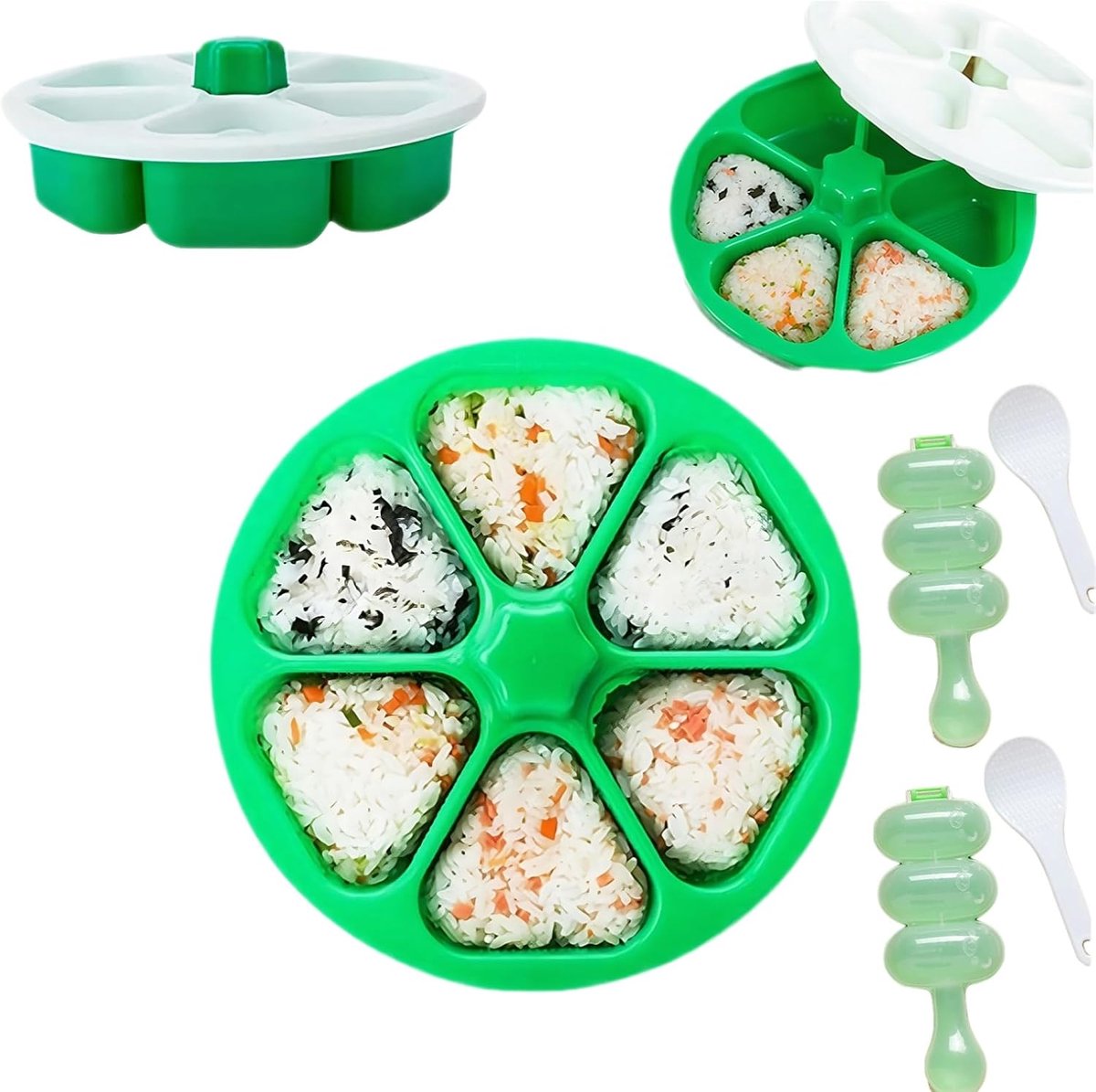 Onigiri maker 6 in 1 set - herbruikbare rijstbalvorm - efficiënt ontwerp - ideaal voor thuis en kamperen - ShopVlot