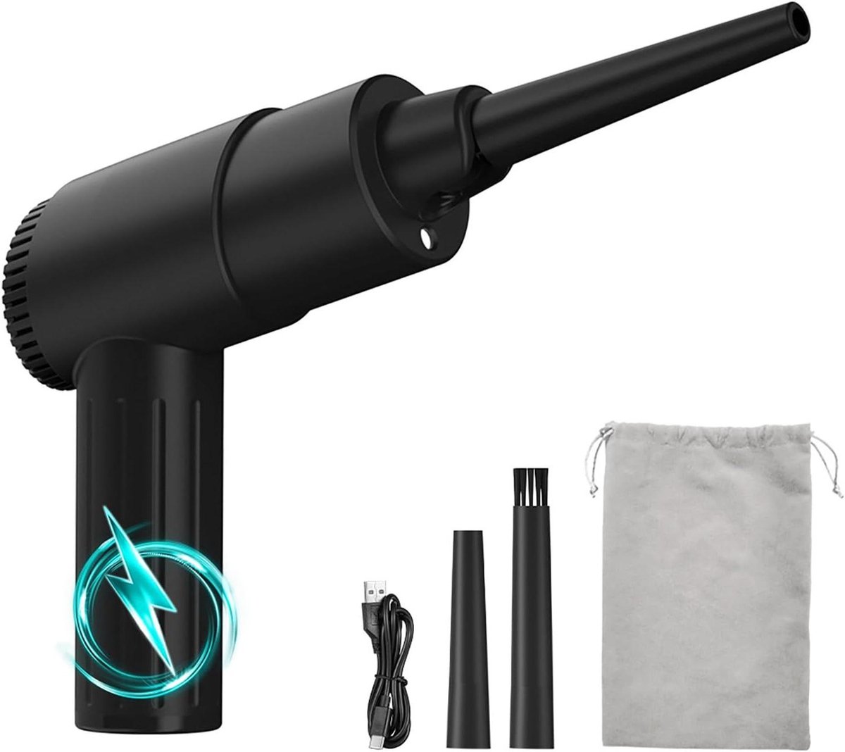 Elektrische Air Duster - Air Blower - Computer Reinigen - 3 Krachtige Luchtstromen - 6000mAh Batterij - Zwart
