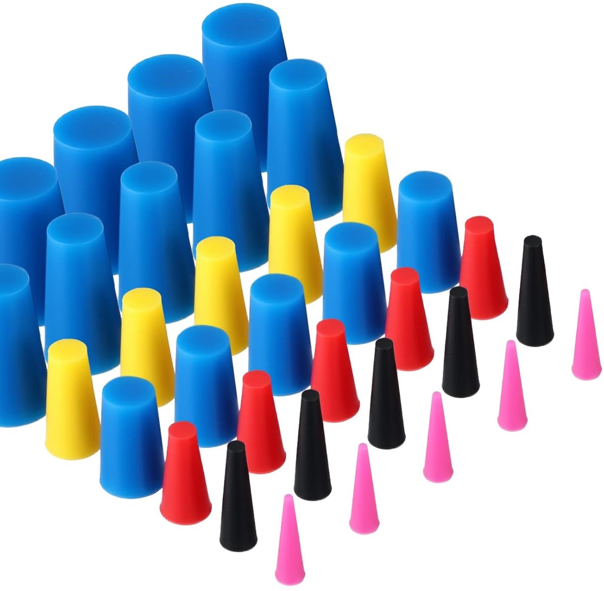 Rubber Stopper 100 Stuks - Conisch - Silicone Rubber - Voor het Afdekken van Gaten - ShopVlot