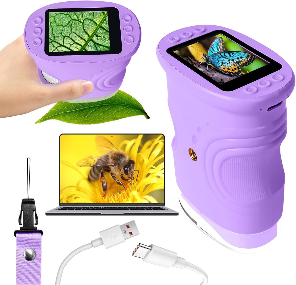 Digitale Microscoop 1000x - 4K 2.0 Inch Scherm - Voor Kinderen - Ontdek Microscopische Wereld - ShopVlot