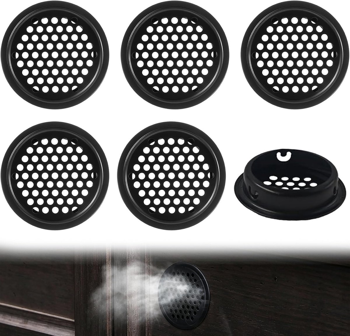 Ventilatierooster 53mm - Ronde ventilatiegrille - Roestvrij staal - Duurzaam en eenvoudig te installeren - ShopVlot