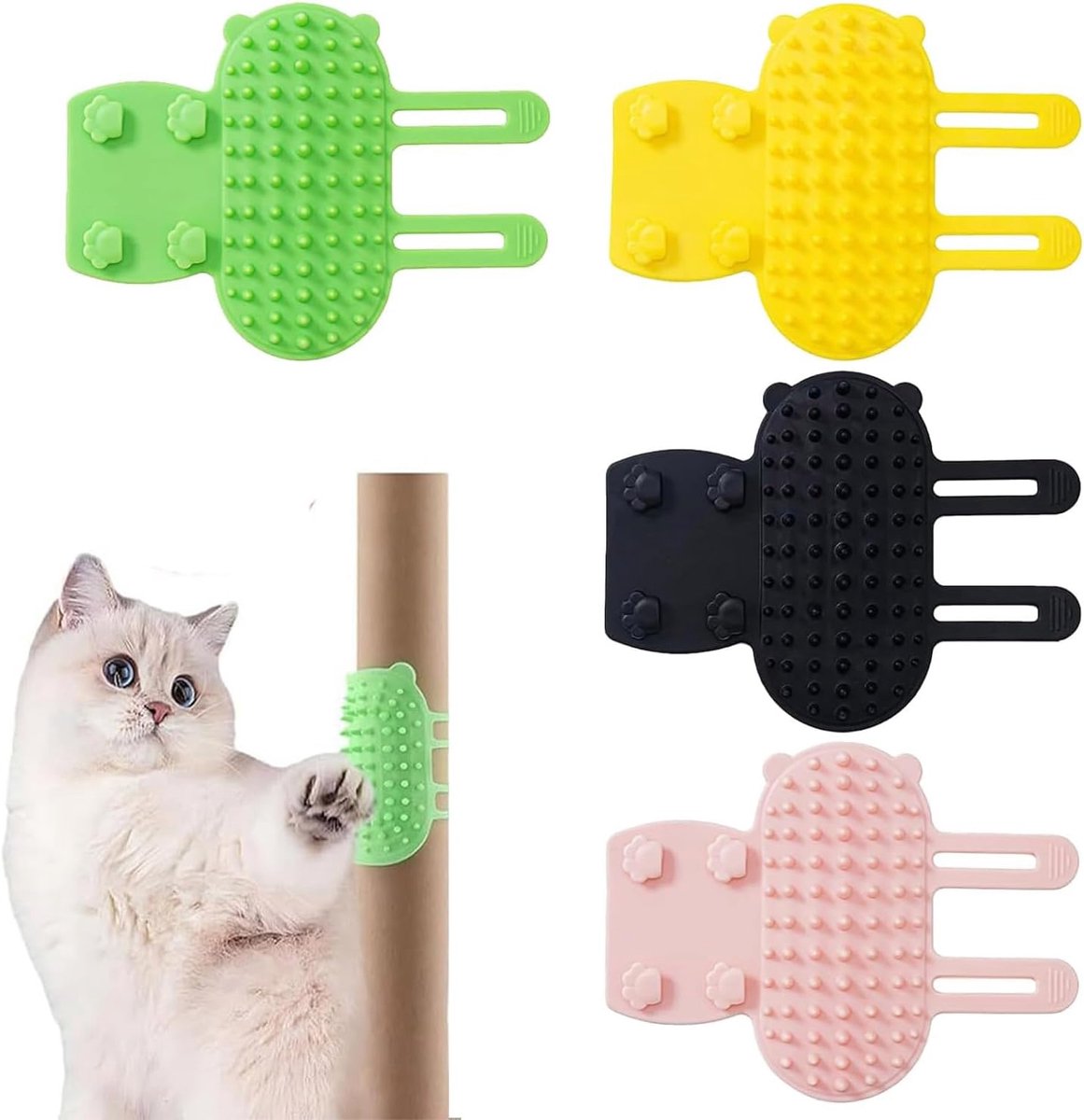 Borstels, kattenhandschoen, verstelbare hoekborstel van siliconen, massageborstel en verzorgingsgereedschap voor huisdieren