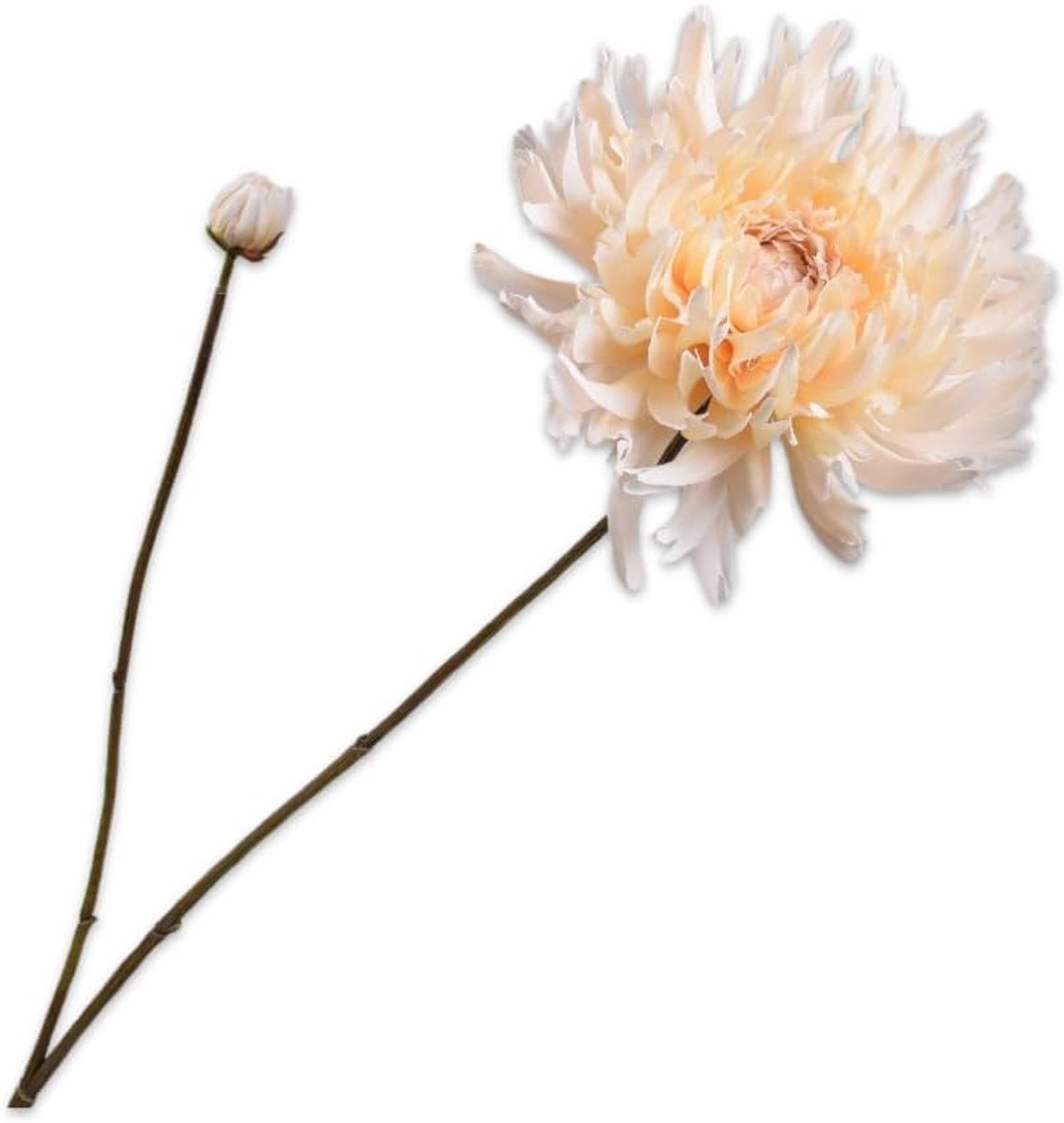 Kunstbloem chrysant tak crème 101cm - zijden bloem - realistisch uiterlijk - ideaal voor decoratie - SnelShoppen
