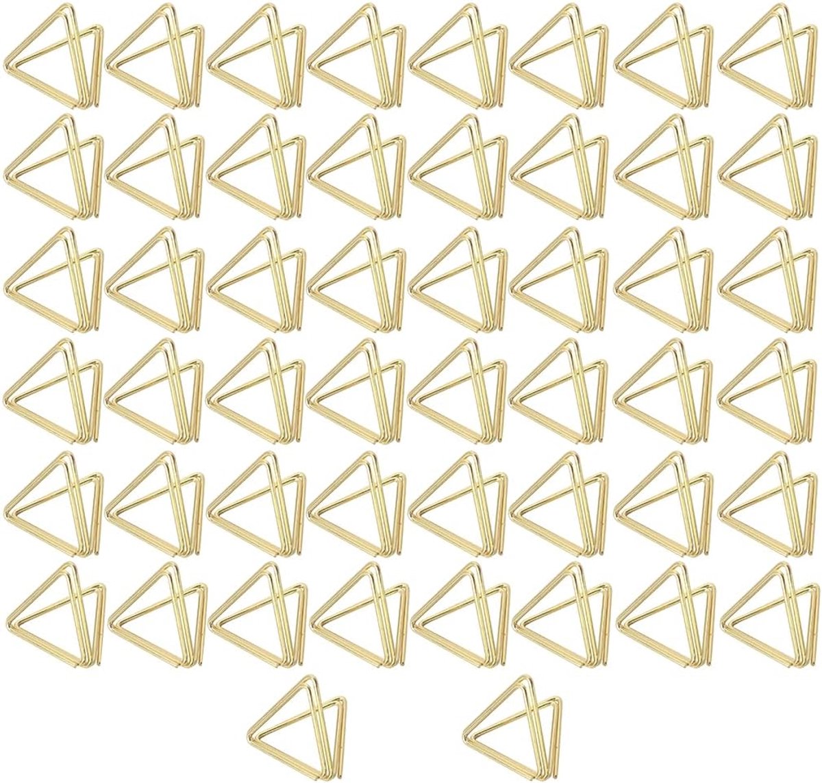 50 stuks tafelkaarthouder goud driehoekige vorm, kaarthouder voor bruiloft, fotohouder met klemmen, menukaarthouder, tafelnummers bruiloft, tafelkaarthouder, kaarthouder voor feest, kantoor