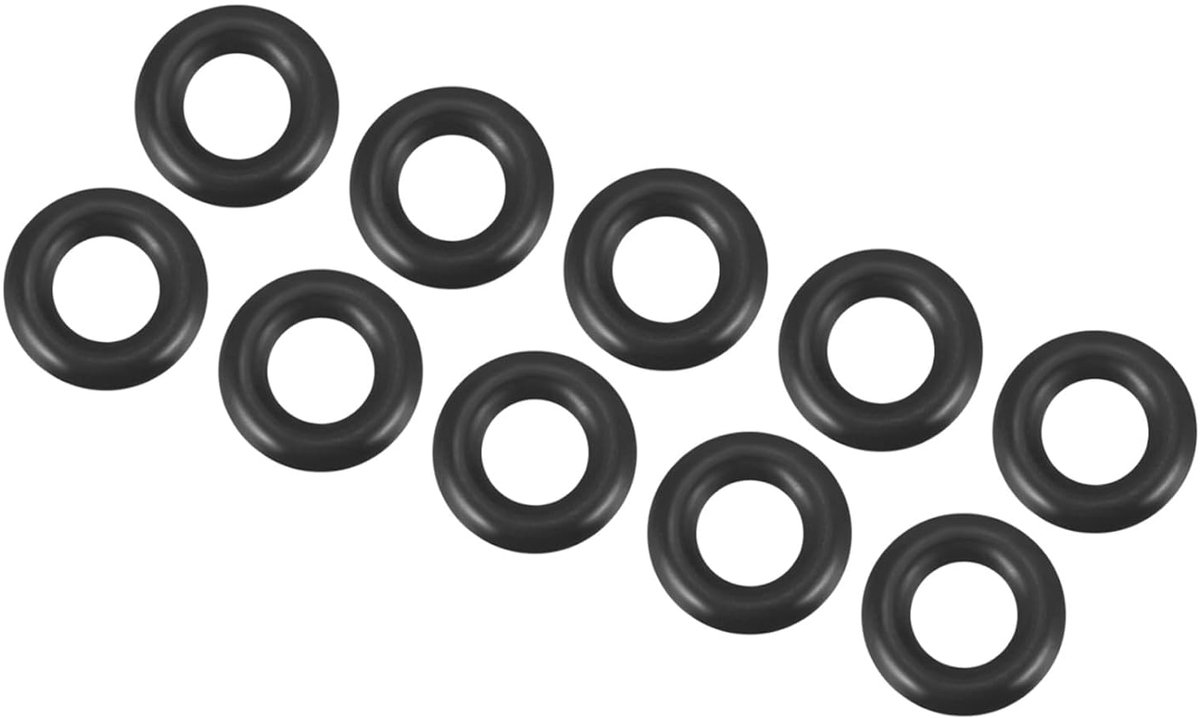 10 x 6 mm x 2 mm nitril-rubberen afdichtingen x 10 stuks ronde afdichting voor waterkraan, loodgieterswerk, reparatie, afdichting, verbinding, zwart