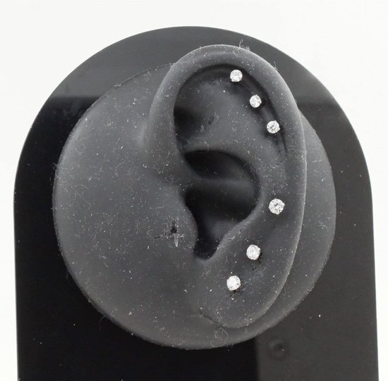 1,2mm intern geschroefde titanium labret Monroe LipTragus Helix oorbelstekers - 3mm bolletje — afbeelding 3