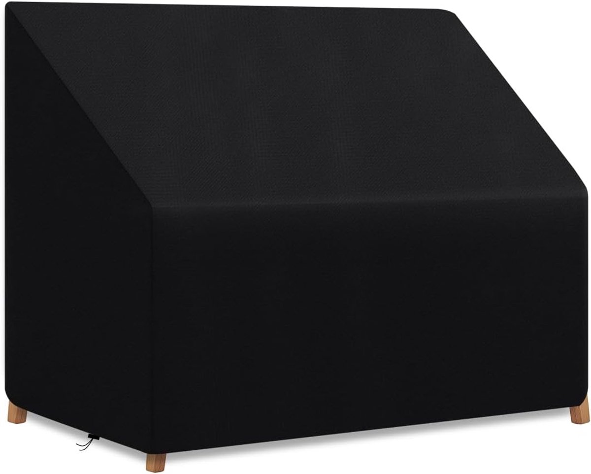 Afdekking voor tuinbank, 2-zits, waterdichte tuinbankbeschermhoes met ventilatieopeningen, anti-uv, robuuste Oxford-stof, afdekhoes voor tuinbank (134 x 66 x 89 cm)