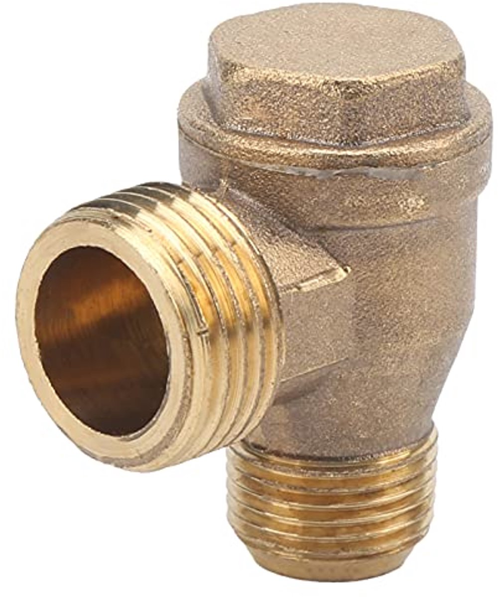 2-weg Terugslagklep Messing Luchtcompressor Terugslagklepfittingen met Schroefdraad 1/2x3/8 Luchtcompressoraccessoires Pneumatische Accessoires Pijpverbindingsgereedschap Buisverbindingsgereedschap