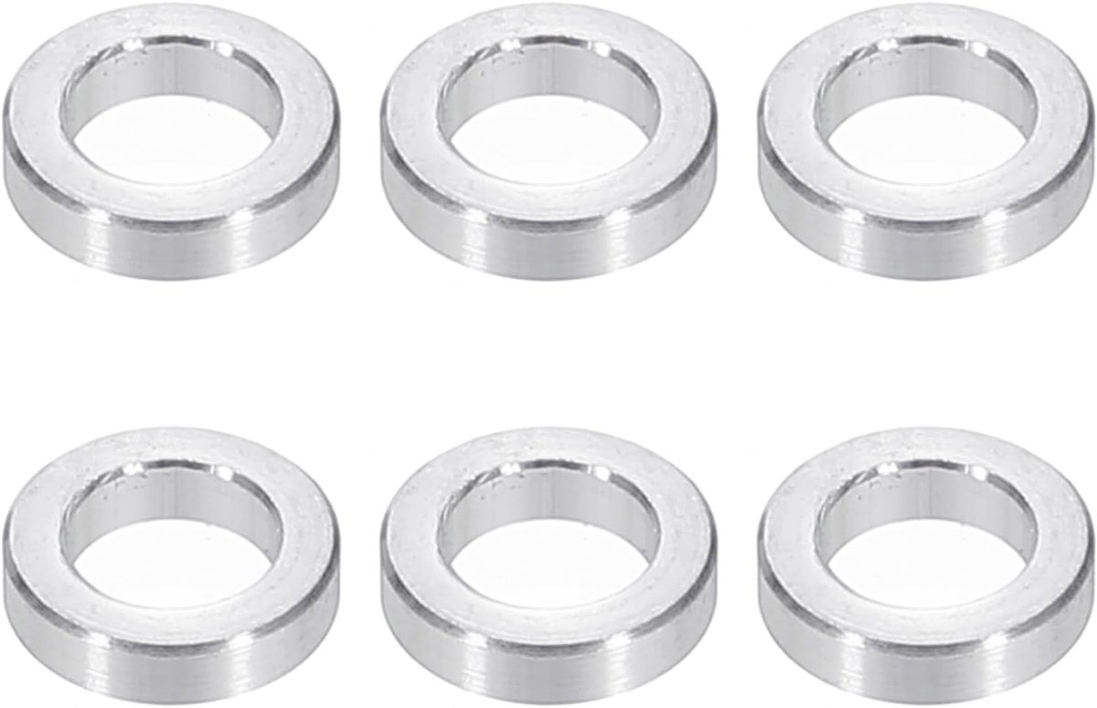 M6 Aluminium Spacers, 6 Stks Metalen Spacers Aluminium 6.2mm ID x 10mm OD x 3mm L Aluminium Spacer Schroef Standoff Ronde voor 1/4 of M6 Schroefbouten