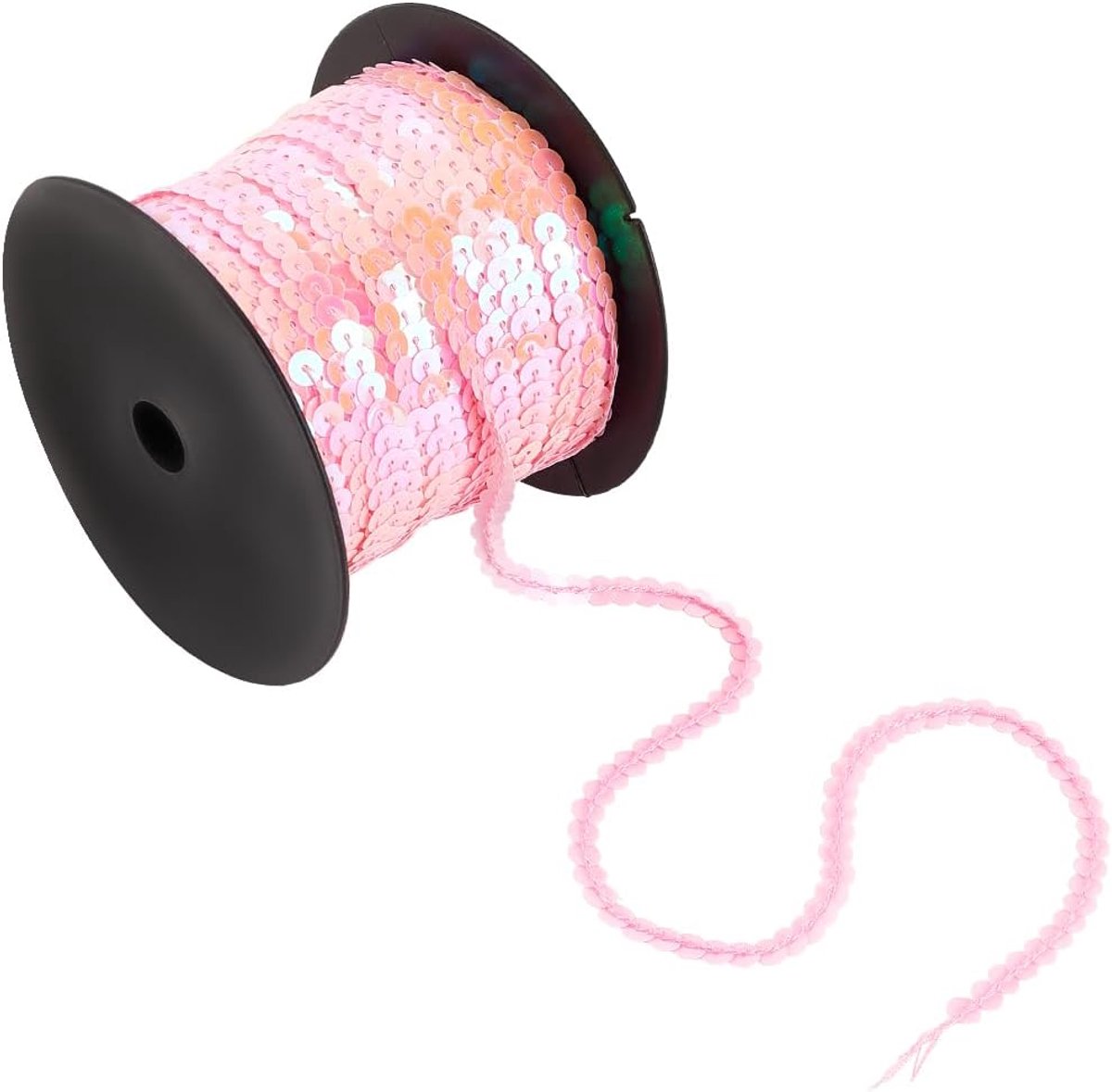 100m 6mm Roze Holografische Glanzende Pailletten Rol Voor Ambachten Naaien Jurk Kostuum Hoofdband Fringe Versieringen PVC Pailletten Trim