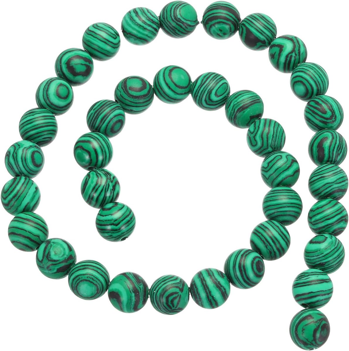 36 stuks natuursteen, 10 mm, malachiet, donkergroen, edelstenen, voor het maken van sieraden, armbanden en halskettingen, om zelf te maken