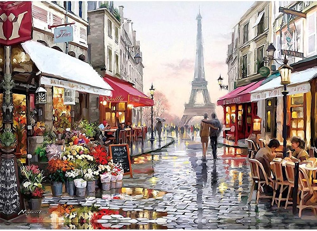 1000 Stuk Puzzel - Romantic Paris - Volwassenen Tieners Kinderen Jigsaw Grote puzzel Speelgoed Cadeau Educatief Intellectueel decomprimeren Leuk familiespel