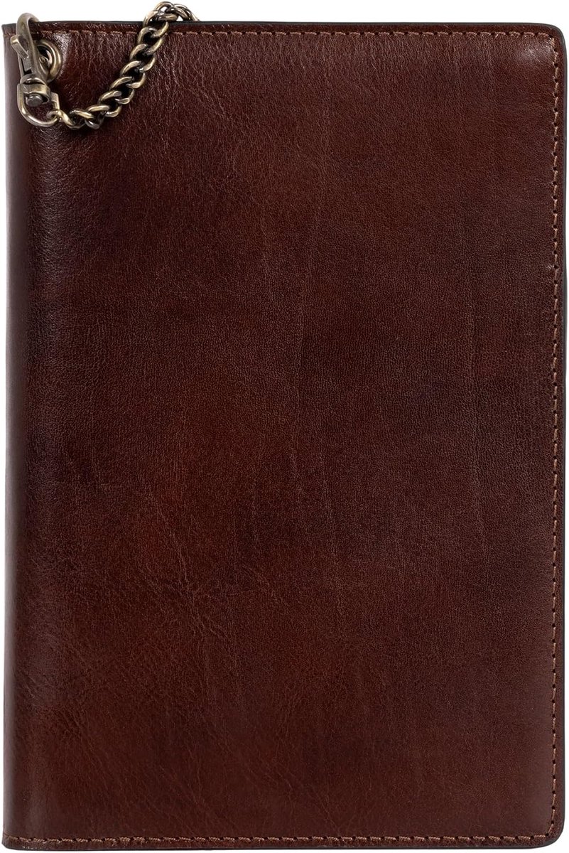 Resistance Lederen Notitieboekje A5, Vervangbaar Inzetstuk, Schrijfboek Heren en Dames, Leren Notebook Cover met Pennenlus en Afneembare Bladwijzer, Handgemaakt Italiaanse Volnerfleer, Bruin