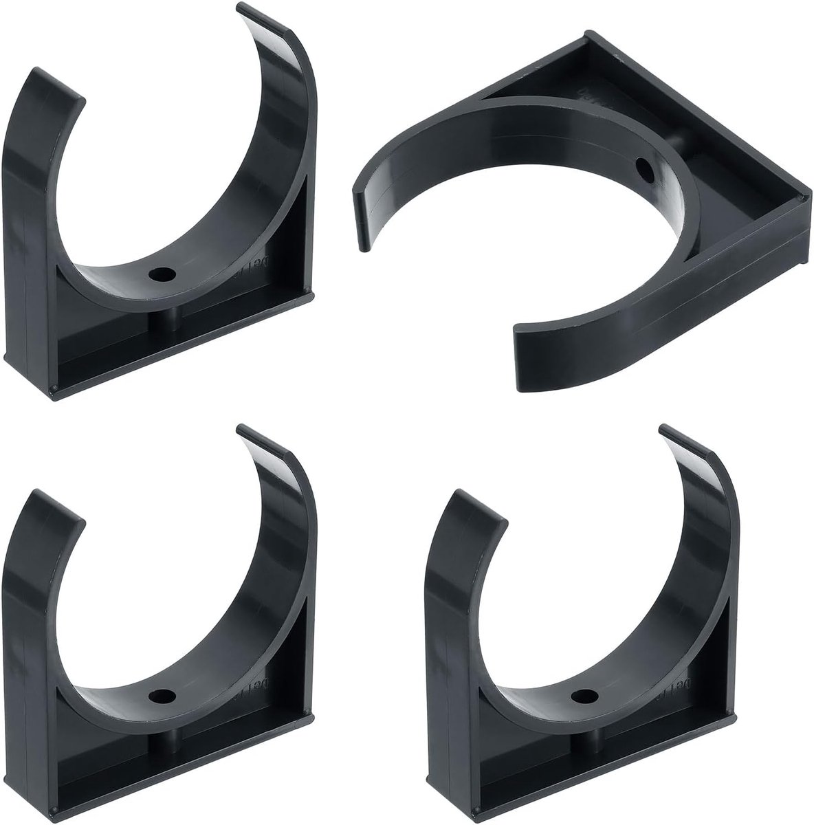 Voxura 4 stuks buisklemmen, klemklem voor 110 mm buitendiameter, installatiebuis voor stangbuis, isolatiebuis, lege buis, instelbaar om vast te schroeven Voxura, zwart