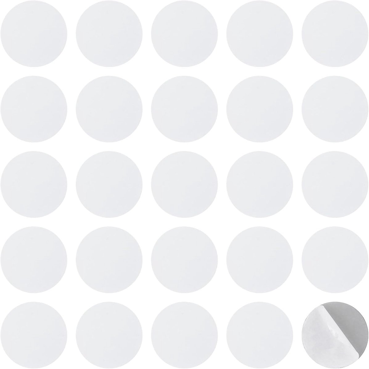 25 stuks ronde ijzeren reparatie rozet deurslot afdekkingen, zelfklevende decoratieve platen voor het afdekken van beschadigde sleutelgaten (wit, 40 mm)
