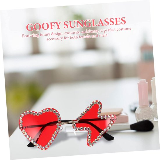 Oversized Zonnebril - Grappige Bril - Feestelijke Aankleding - Frameloos Design - 5.5 inch - Grijs — afbeelding 5