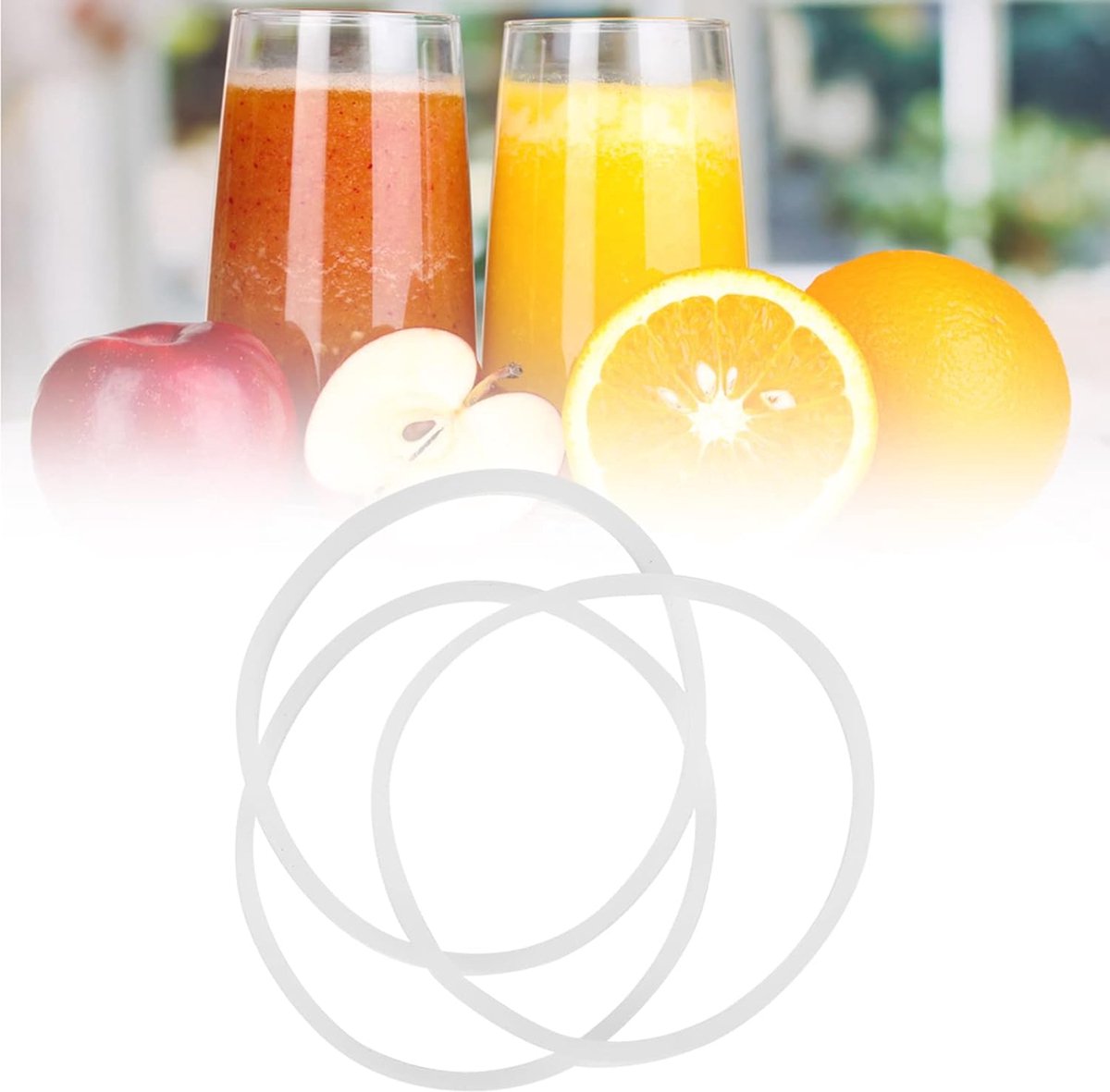 Rubberen Afdichtingsring, 3/6 Stuks Witte Rubberen Afdichtingsring Pakking Vervangende Onderdelen Geschikt voor Magic Blender 250W Model, Plat of Kruisblad, Juicer Blender(3 STUKS)