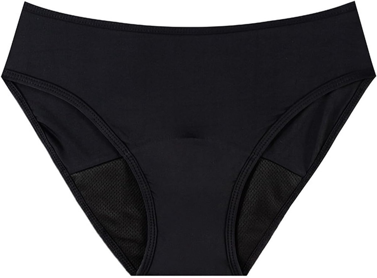 Menstruatie-badmode voor dames en meisjes, 4 lagen, lekvrij, menstruatiebroekje, bikinibroekje, zwarte menstruatieslip, voor lichte menstruatie