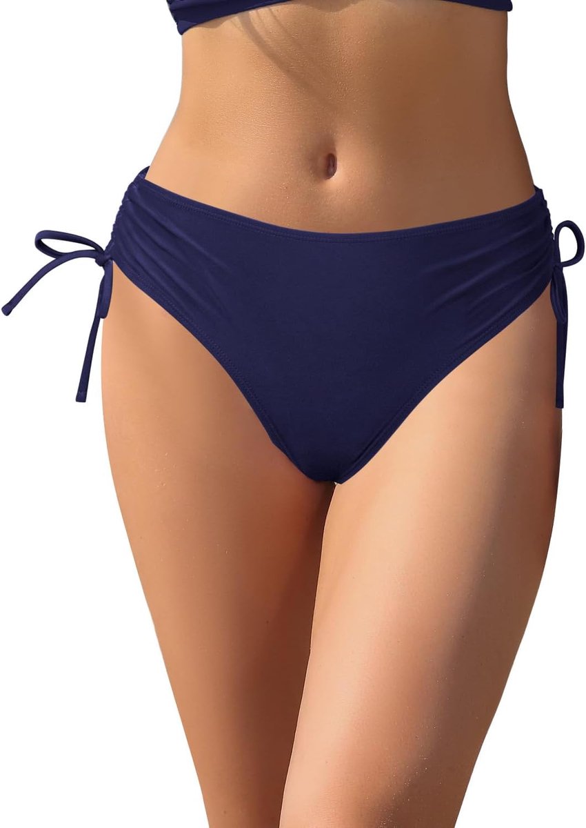 Badmode voor dames, verstelbaar trekkoord, ruches, geplooid, buikcontrole, bikinibroek, zomer, hoge taille, retro, buikweg-zwembroek, badpak voor vrouwen
