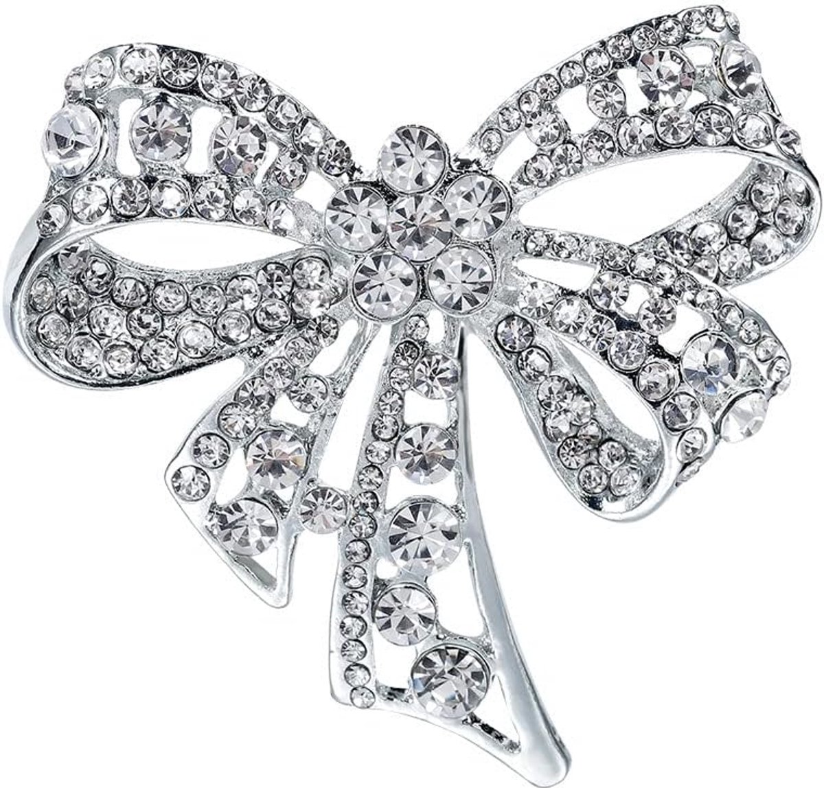 Boog Broche Crystal Strik Broche Pin Broche Revers Broche Corsages Badge voor Jurk Jas Hoeden Decor, Gelegeerd staal