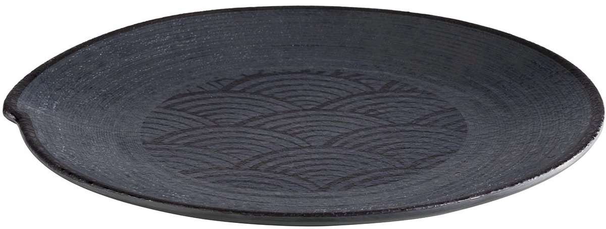 84909 bord "Dark Wave", zwart, melamine, 27 cm x 2,5 cm