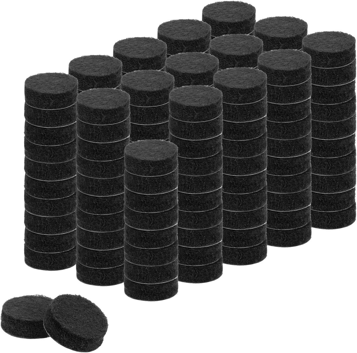 Ronde viltdoppen voor meubels, 150 stuks, diameter x 0,5 cm, dikte met antislip en krasbestendige lijm, stoelpoten ter bescherming van zwarte houten vloeren
