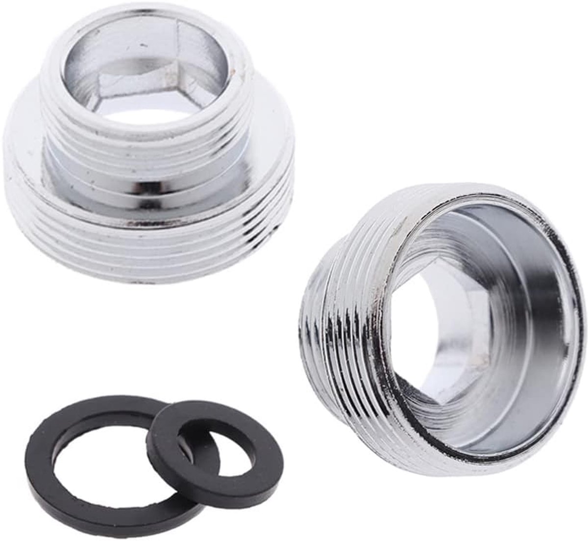 Set van 2 waterzuiverende kraanadapters, 22 mm, NPT mannelijk naar buitendraad, kraanaansluitbeluchter voor badkamer en keuken (M22 - M28)