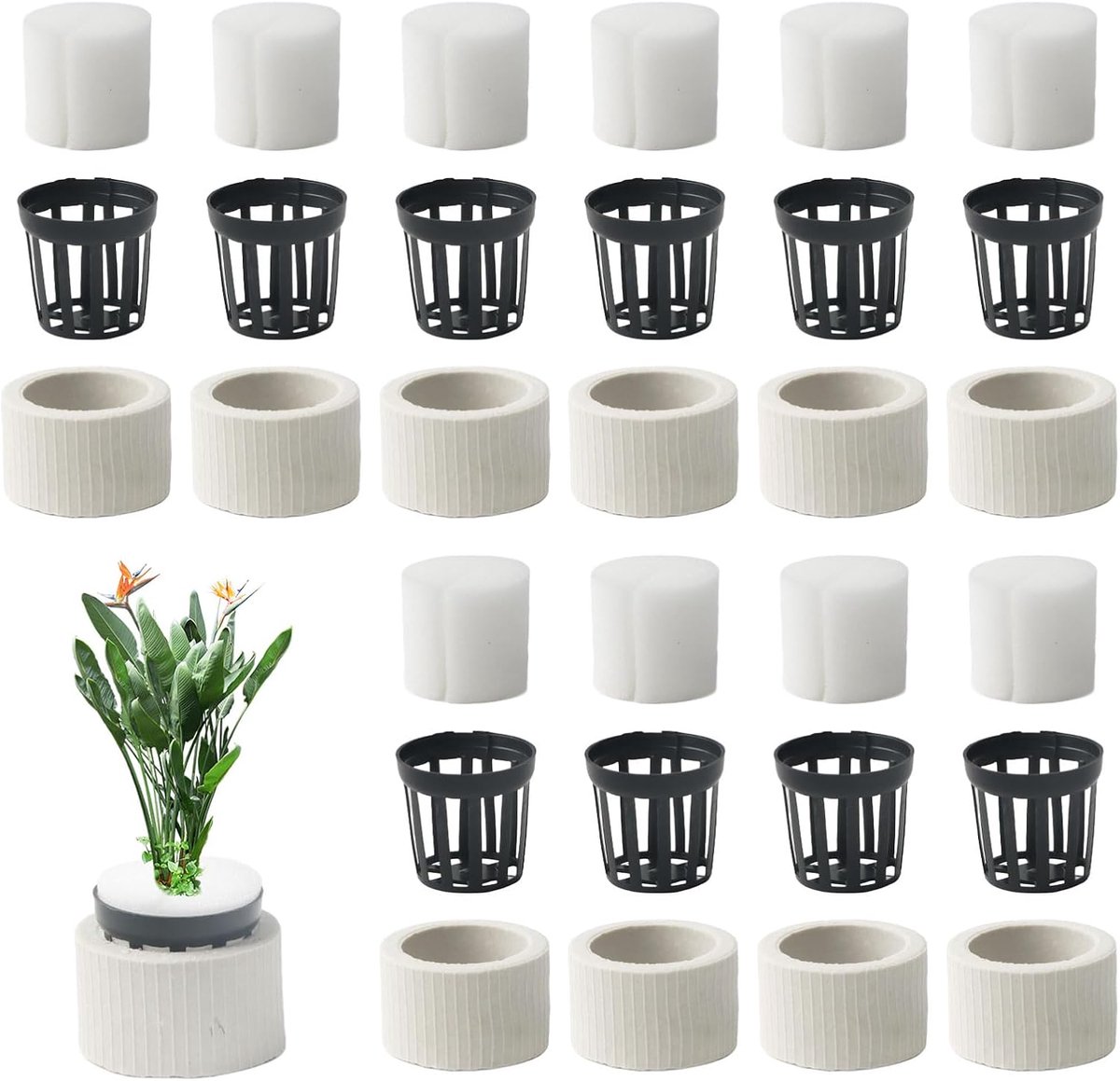 10 stuks aquariumplantengewichten, ringen, waterplantenankers, keramische ringen met plantenkatoen, plantenfixator, zwaartekrachtring voor aquarium, waterplanten