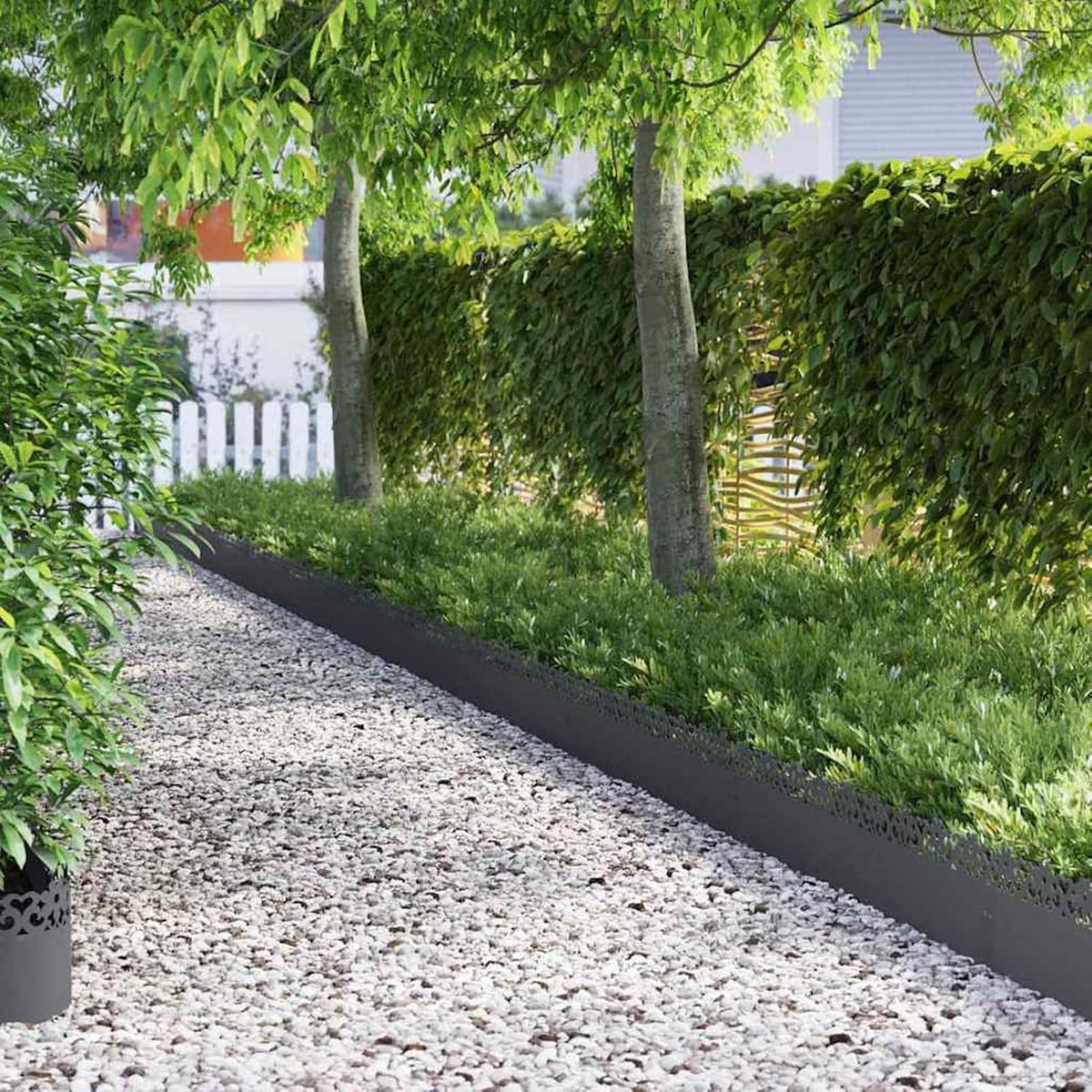 Staal, 30 stuks, antraciet, 103 x 0,05 x 22 cm, duurzame metalen randen voor gestructureerde afbakening van tuinbedden en paden