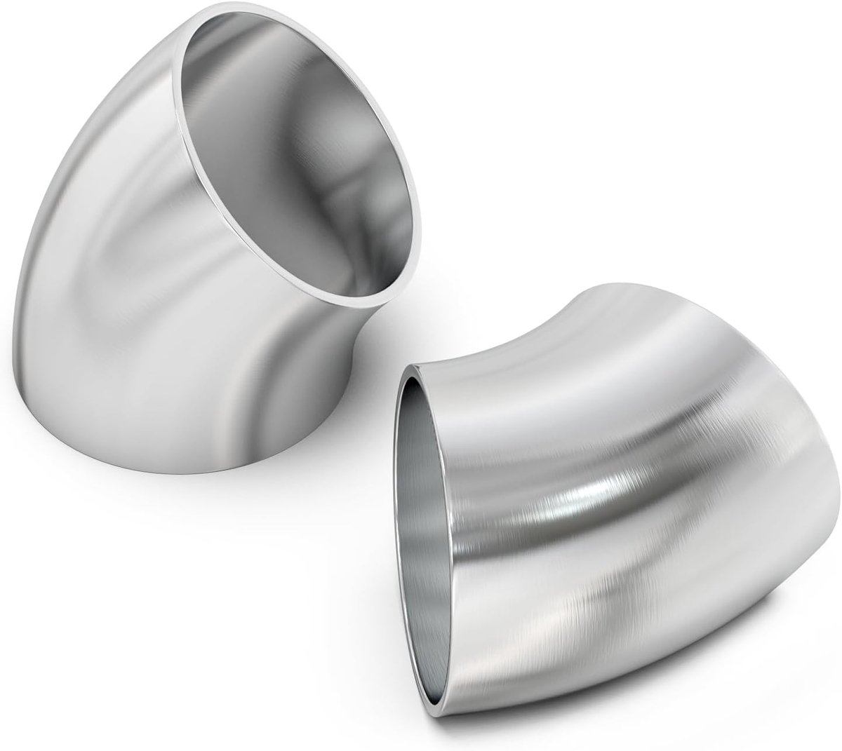 2PCS 304 Roestvrij Staal 2.25" Buitendiameter 45 Graad Dornbuigelleboog - Dikte 16GA/.065" Wand, voor Trapleuning.