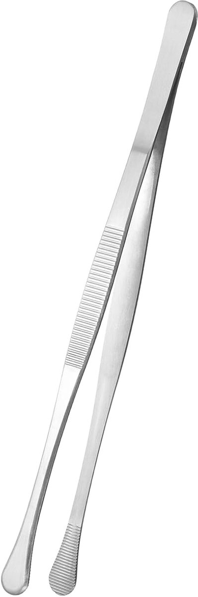 Extra Lange Dunne Tang 25 cm Roestvrij Staal Antislip Voor Keuken Koken Barbecue Braden Reparatie Met Ronde Punt