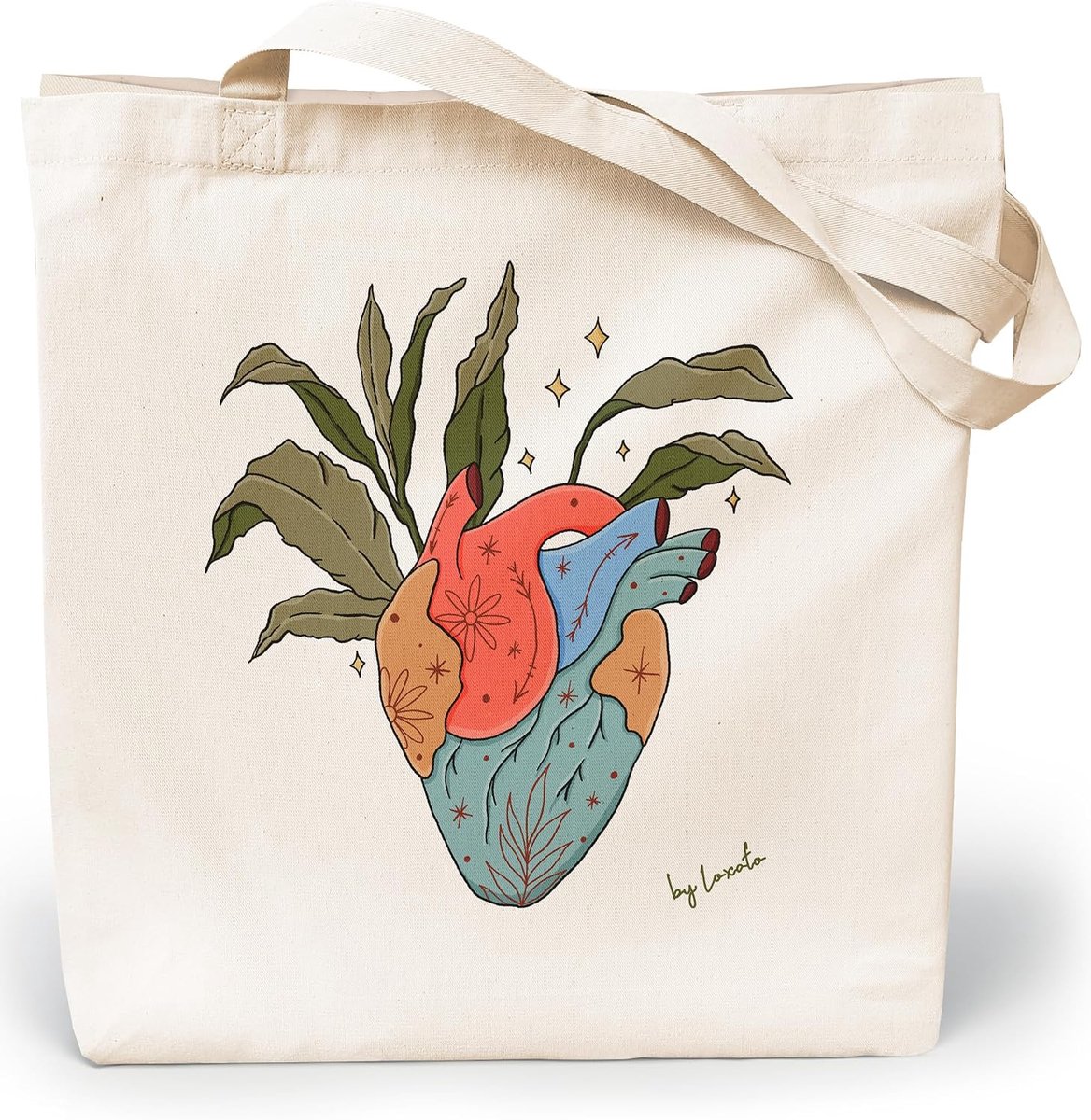 Tas Bedrukt - Katoenen Canvas Draagtas 100% B 35 x H42 x D8 cm - 220 g/m2 - Jute Boodschappentas Met Lange Hengsels 70 cm