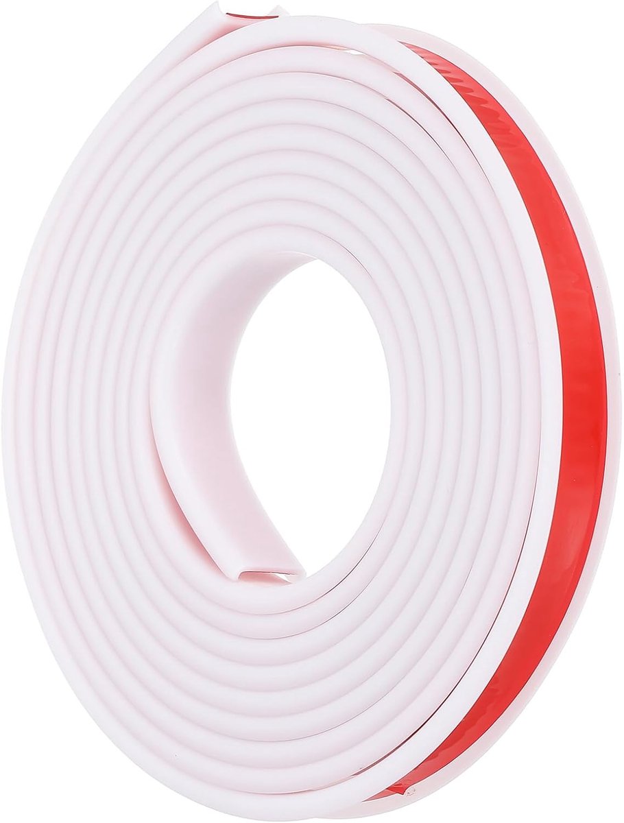 U-vormige randafwerking, 9/16 inch x 5 m zelfklevende flexibele fineerrand, meubelrandbeschermer voor reparatie van planken, kasten, tafelreparaties, wit