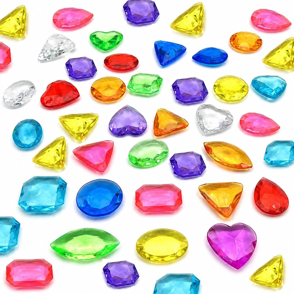 Edelstenen, 120 stuks, kleurrijke diamanten, 8 verschillende designs en kleuren