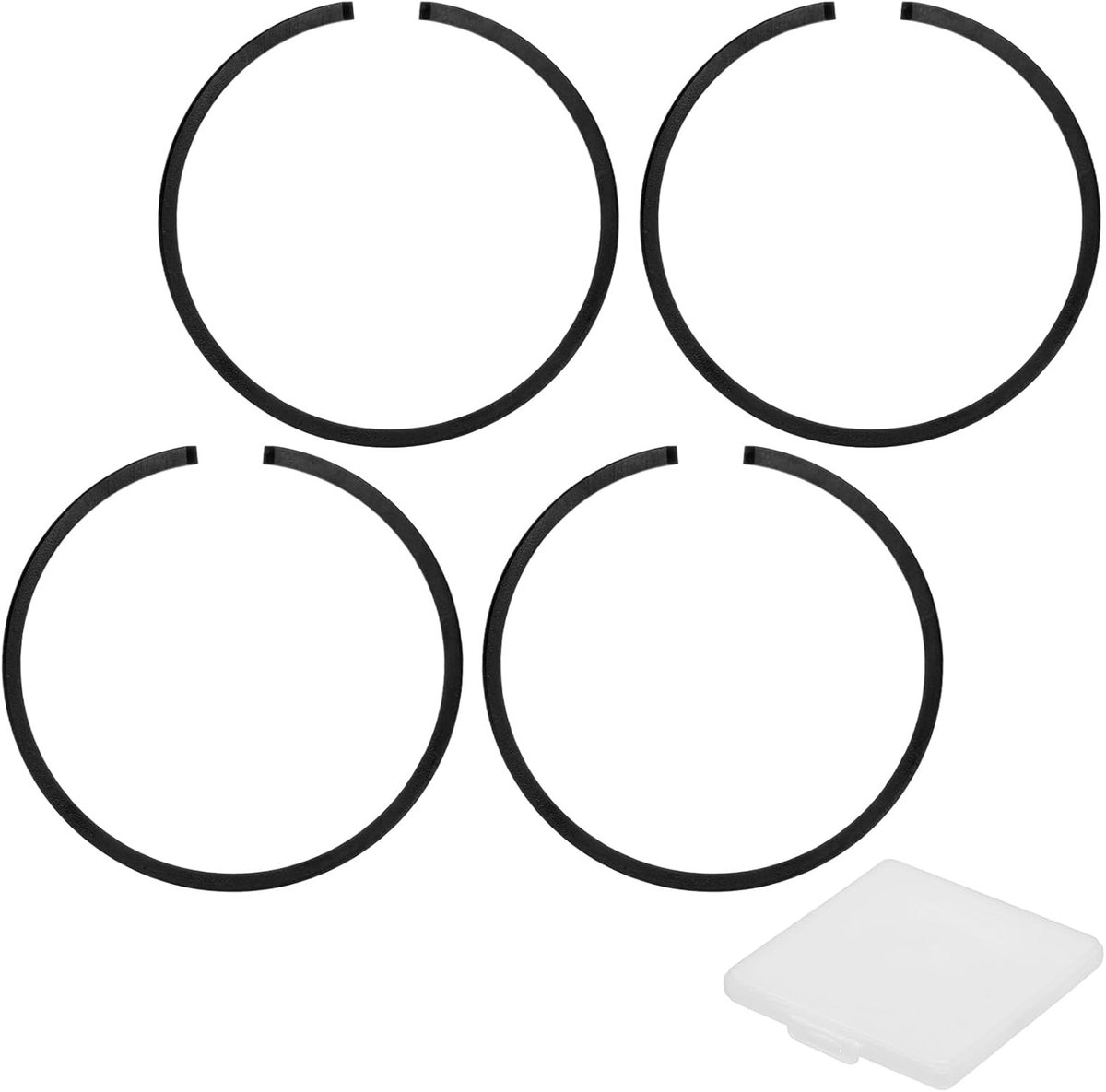 METERXITY Set van 4 zuigerveren voor motor, 40 mm x 1,5 mm dik, smeedijzeren zuigerringset, standaard vervanging voor kleine motoren/motoren/machines [zwart]