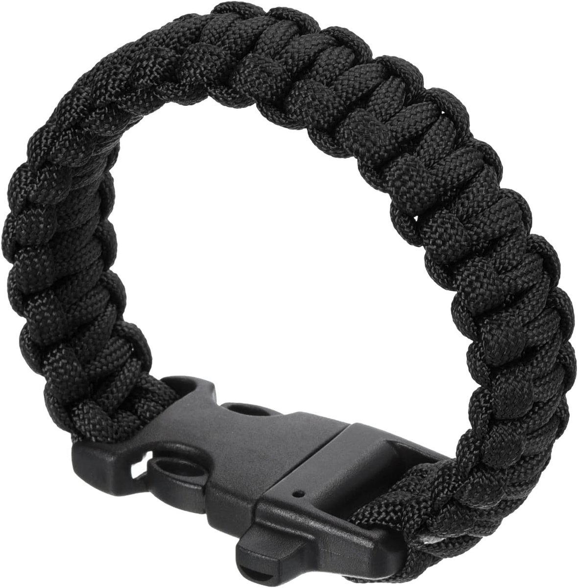 Survival Paracord armbanden, gevlochten parachute armband met plastic gesp party gunsten camping geschenken outdoor wraps voor heren, zwart
