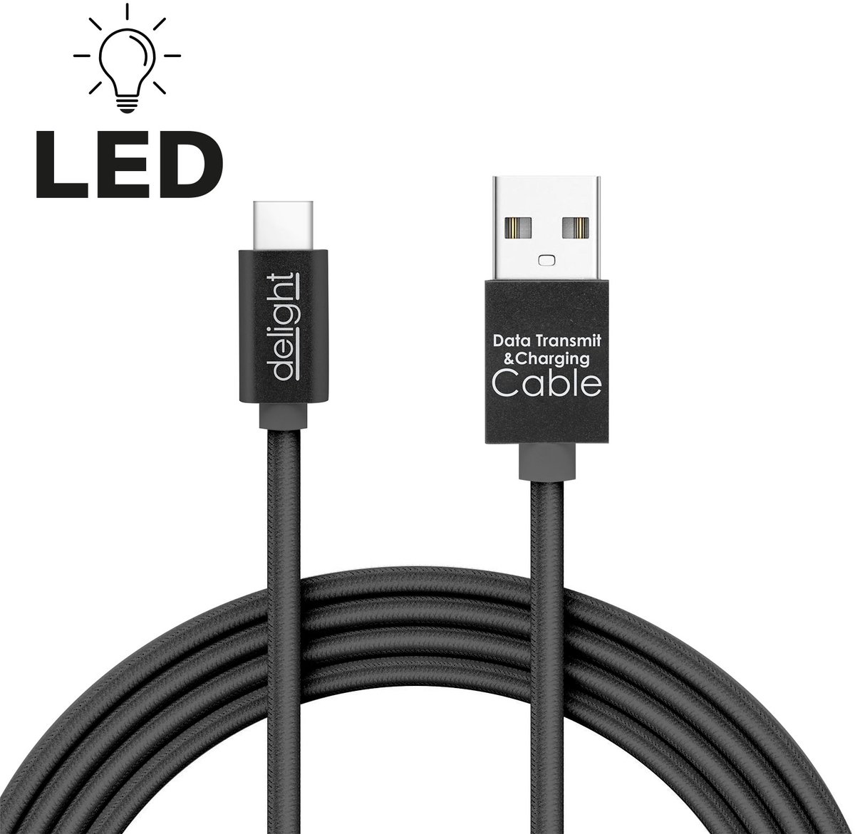 Oplaadkabel / Datakabel - USB Type-C 1 Stuks [55442C-BK]