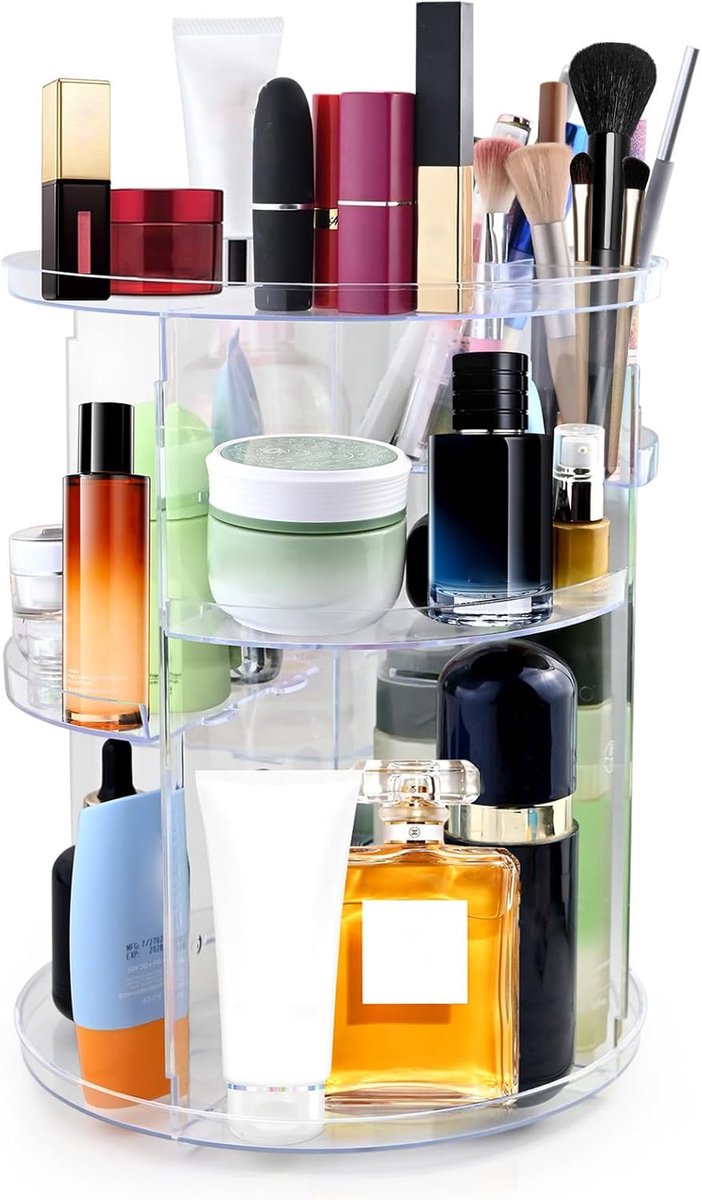 Organizer voor cosmetica, 360° draaibaar, toilettas, multifunctionele opbergorganisator voor cosmetica, met 5 - ShopVlot