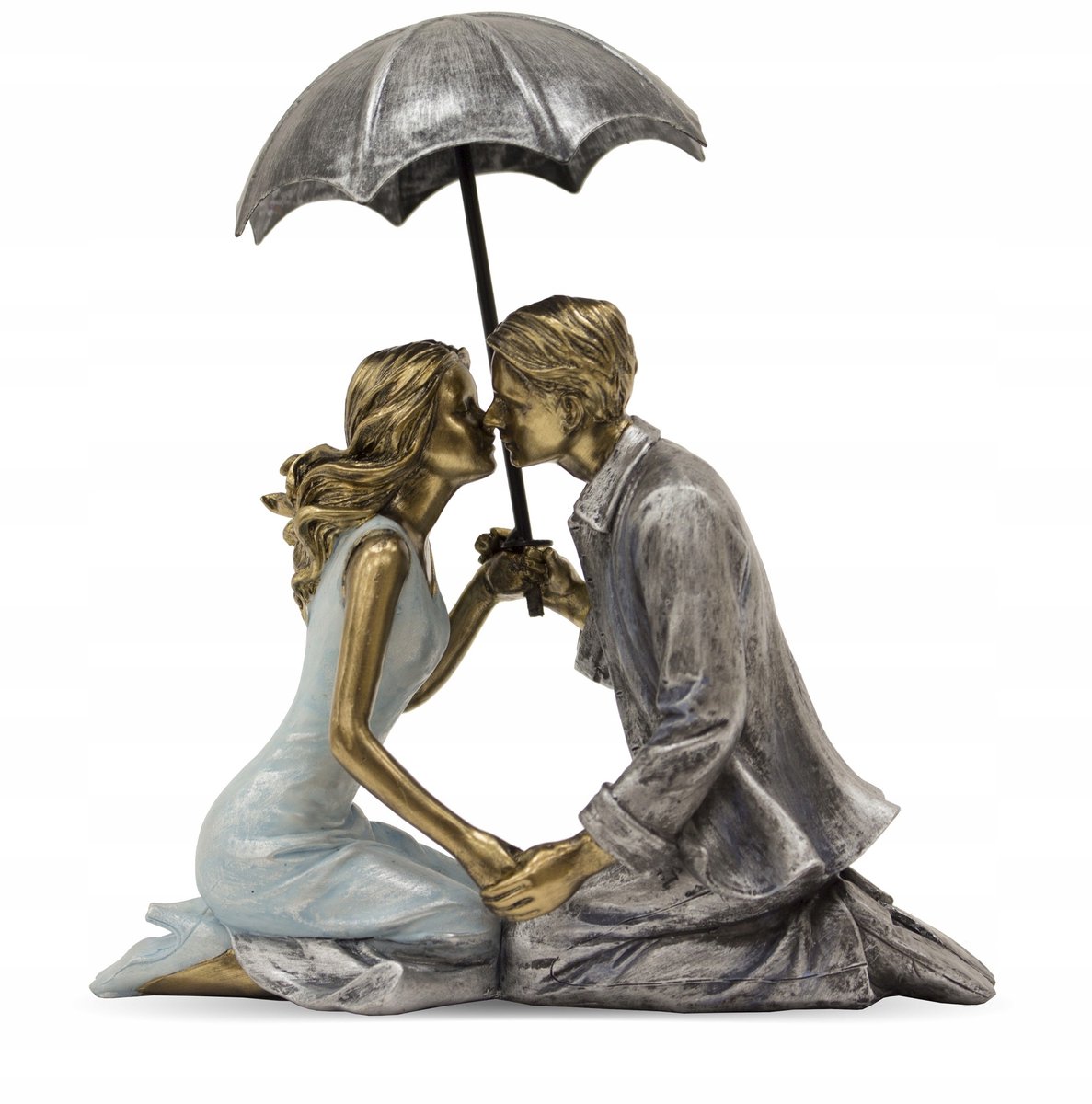 Romantische Figuur Verliefd Paar met Paraplu - 18cm - Cadeau Idee
