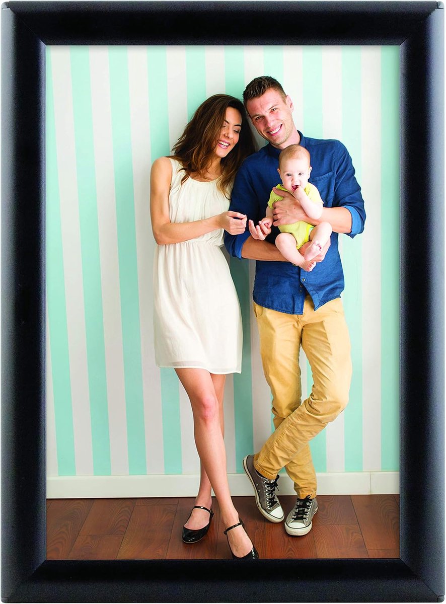 Folding frame DIN A4 - zwart 25 mm - veilig afgeronde hoeken - ideaal voor wanddecoratie - ShopVlot