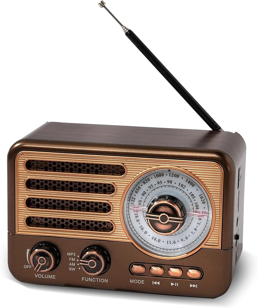 Vintage Transistor Radio - Retro stijl - Draagbaar - Geniet van muziek zonder wifi - ShopVlot