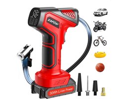 UrbanSelect Bandenpomp Auto - Compressor Bandenpomp - Luchtcompressor - Digitaal Display - Compact - Snel Oppompen - Rood