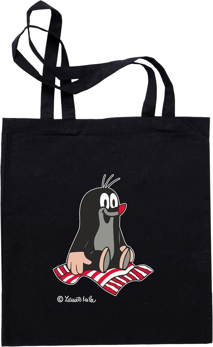 Katoenen tas voor boodschappen 42 x 38 cm - origineel De Kleine Mol en Tapijt - voor kinderen unisex - ShopVlot